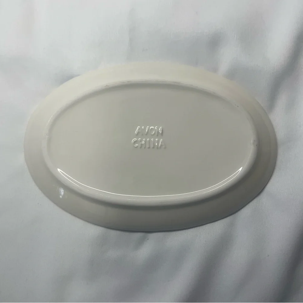 Vintage Avon Hand Painted Yellow Purple & Lavender Ceramic Soap or Vanity Dish